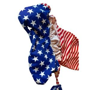 Stars & Stripes 4th OF JULY Two Piece Woman's Swim suit Size Small Bathing suit